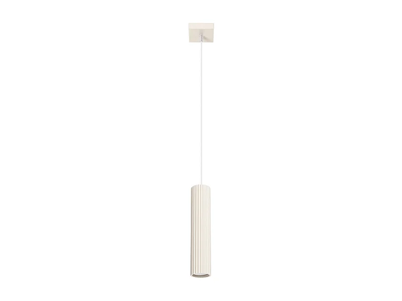 Luminária Pendente Karbon Minimalista, Alumínio - 1 Lichtbronnen - L.8 X H.118 Cm - Bege