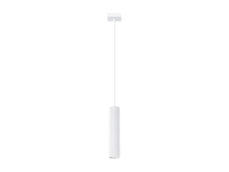 Lampe À Suspension Karbon Minimaliste En Aluminium - 1 Sources Lumineuses - L.8 X H.118 Cm - Blanc