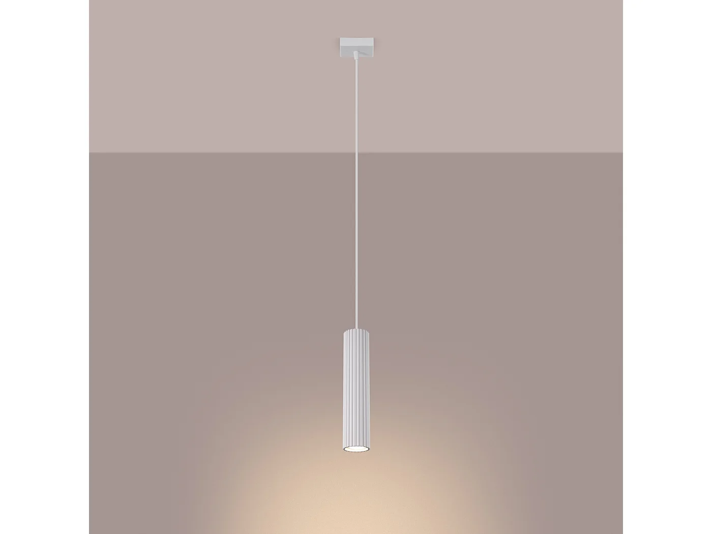 Luminária Pendente Karbon Minimalista, Alumínio - 1 Lichtbronnen - L.8 X H.118 Cm - Branco