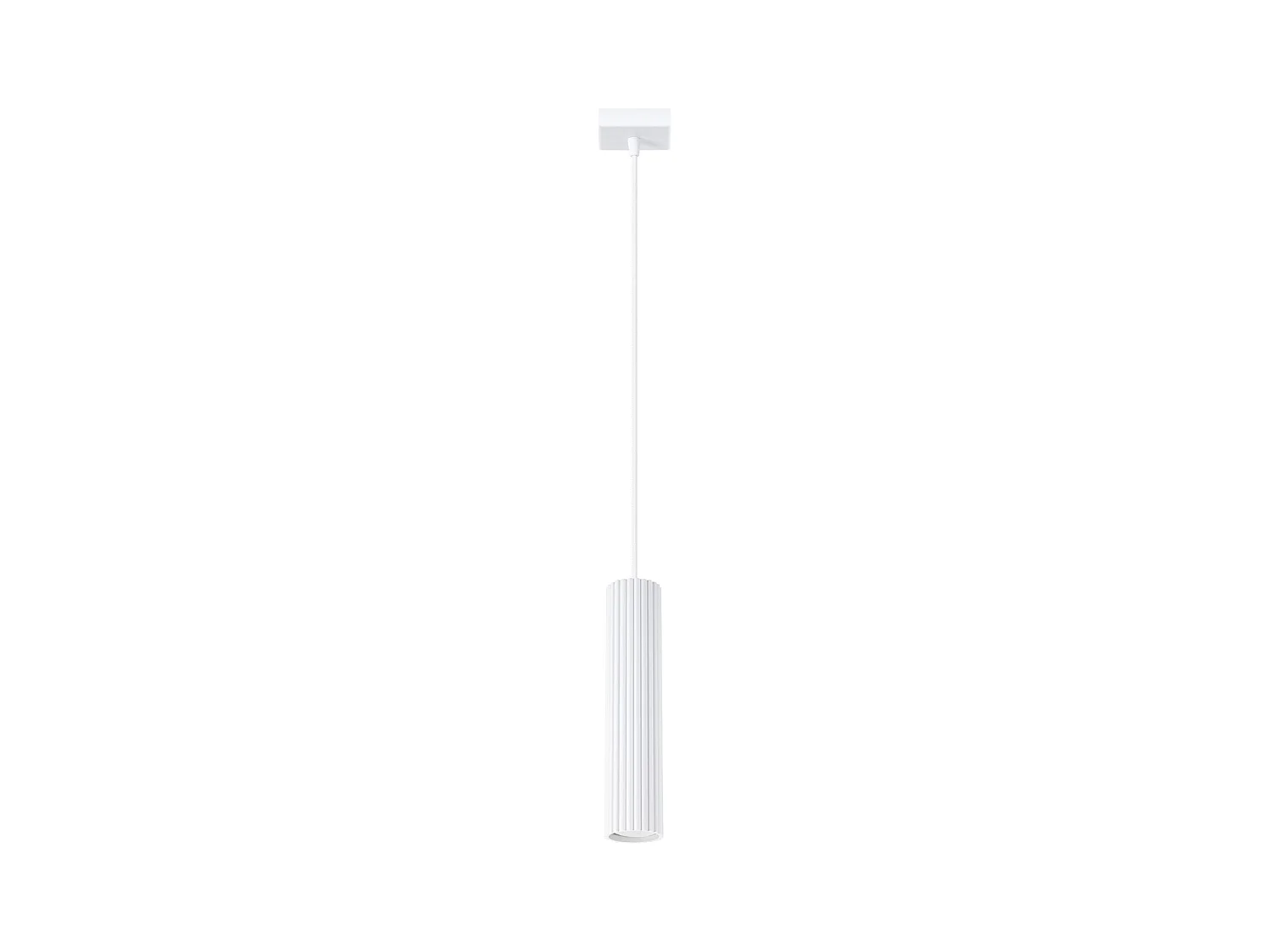 Hanglamp Karbon Minimalistisch Van  - 1 Lichtbronnen - L.8 X H.118 Cm - Wit