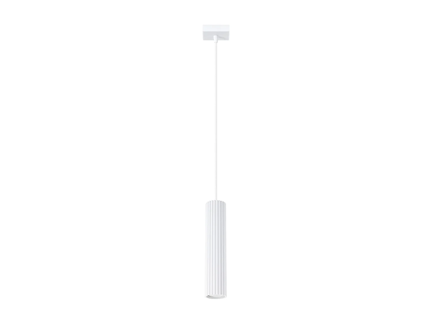 Lampe À Suspension Karbon Minimaliste En Aluminium - 1 Sources Lumineuses - L.8 X H.118 Cm - Blanc
