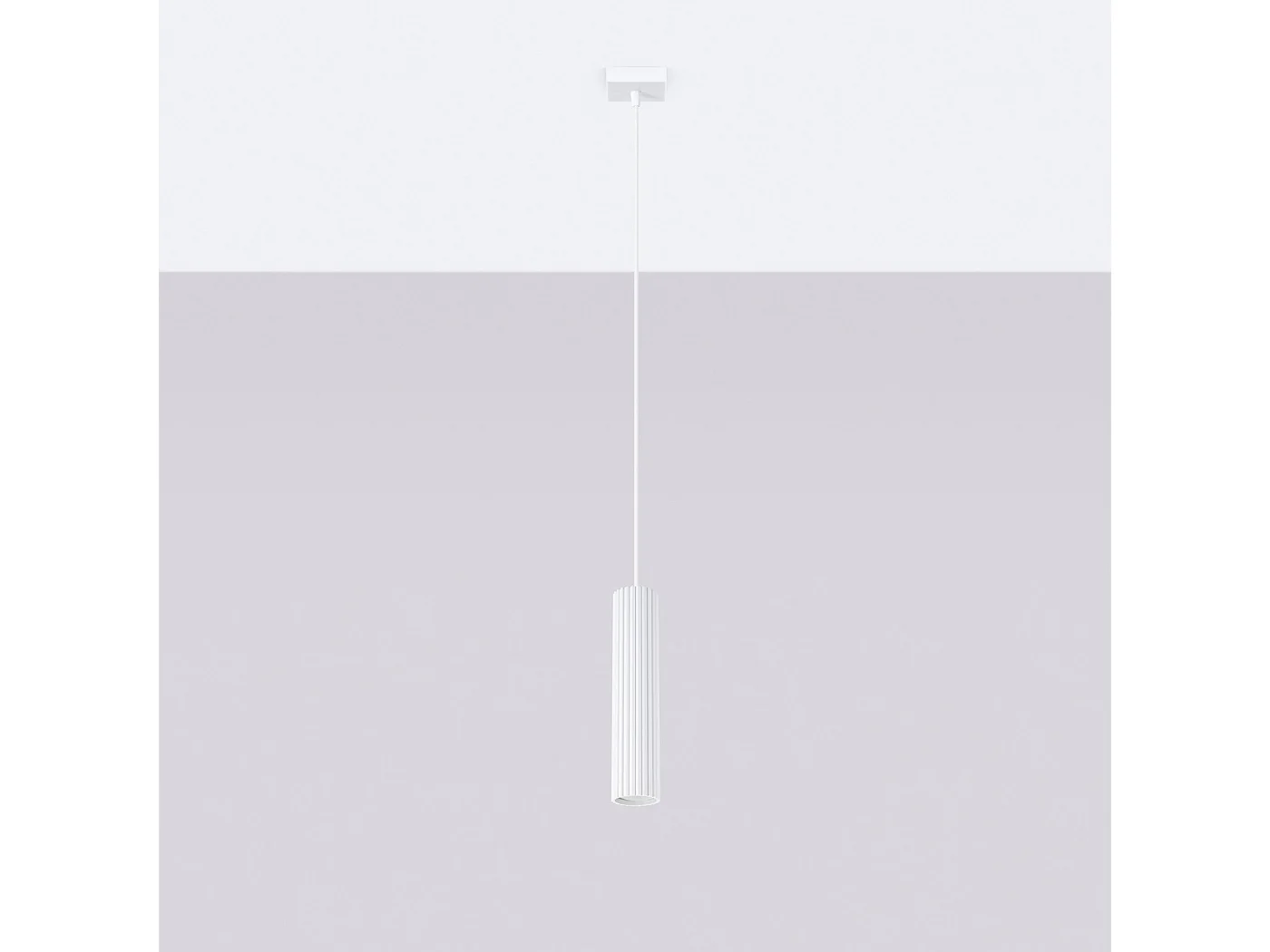 Hanglamp KARBON minimalistisch van  - 1 lichtbronnen - L.8 x H.118 cm - wit