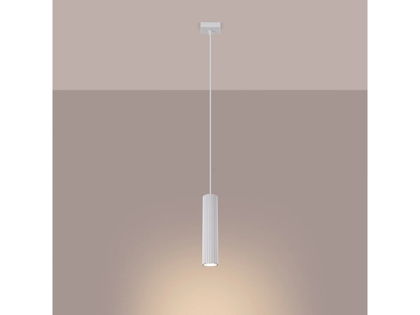 Hanglamp KARBON minimalistisch van  - 1 lichtbronnen - L.8 x H.118 cm - wit