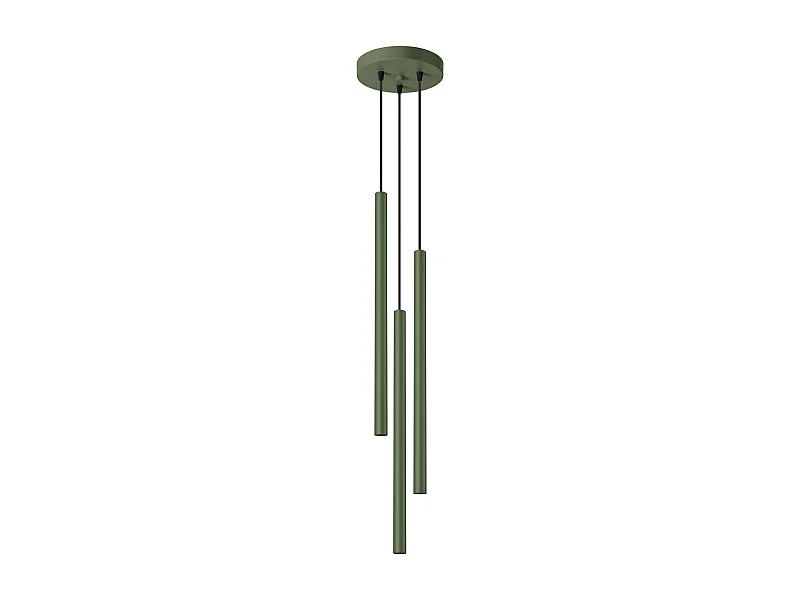 Lámpara Colgante Pastelo Moderno De Acero - 3 Fuentes Luminosas - L.30 X A.94 Cm - Verde Oliva
