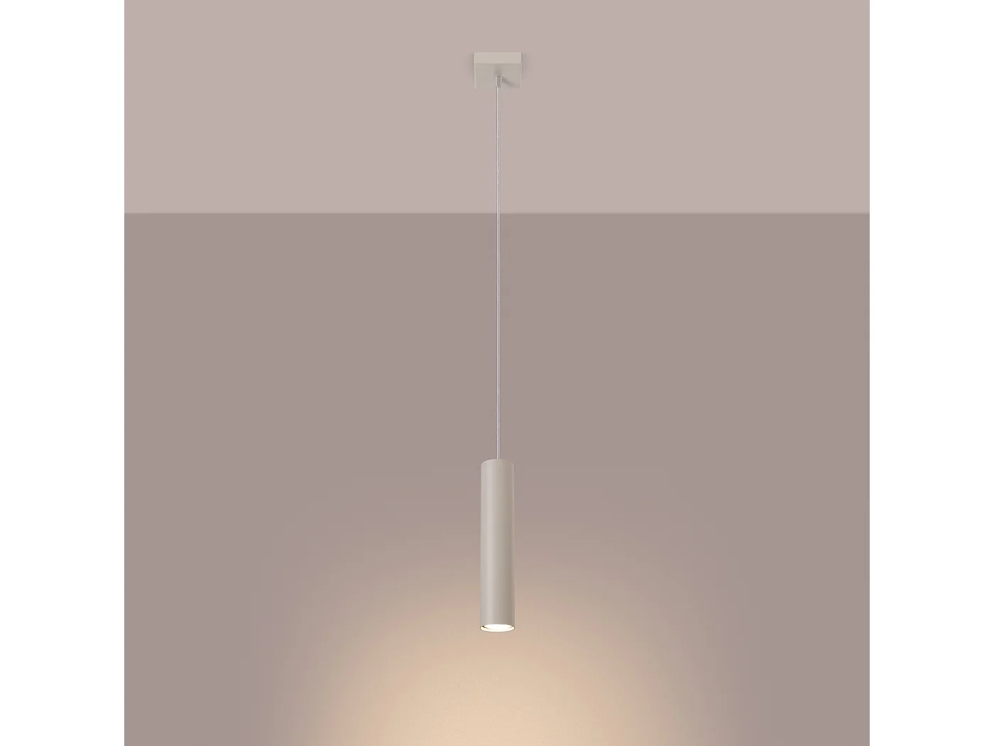 Lampe À Suspension Lagos Grenier En Acier - 1 Sources Lumineuses - L.8 X H.118 Cm - Beige