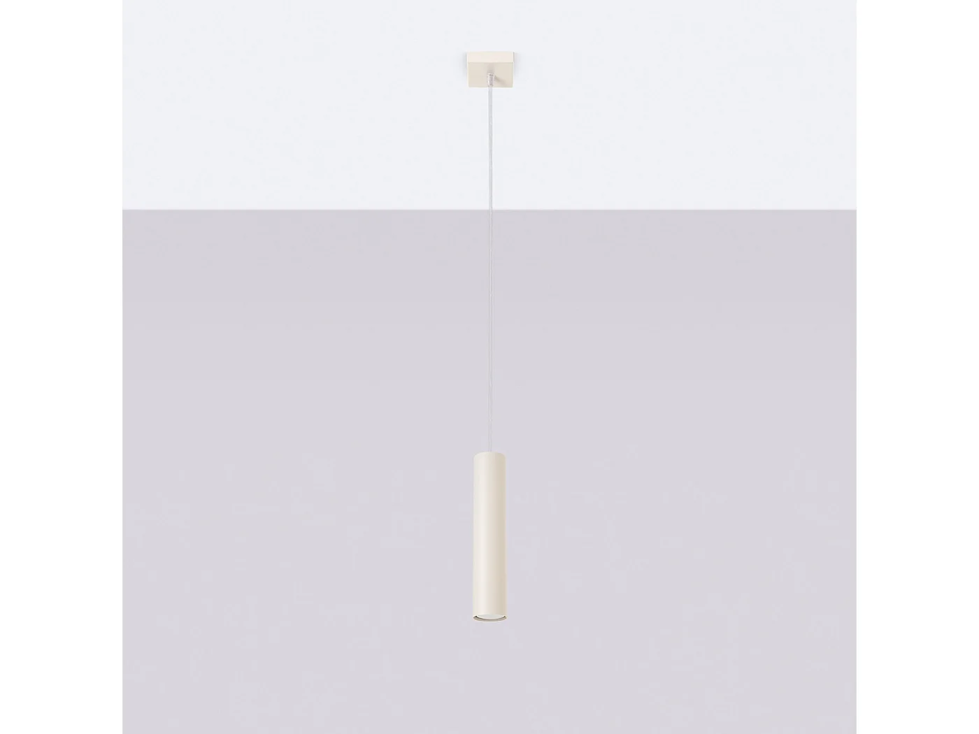 Lampe À Suspension Lagos Grenier En Acier - 1 Sources Lumineuses - L.8 X H.118 Cm - Beige