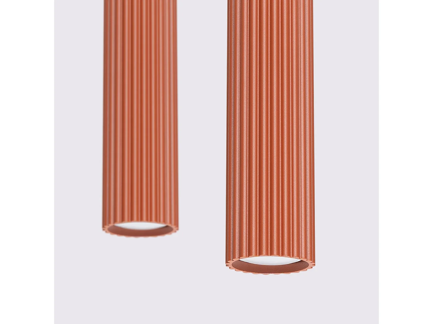 Lampe À Suspension Karbon Minimaliste En Aluminium - 2 Sources Lumineuses - L.30 X H.90 Cm - Ocre Rouge