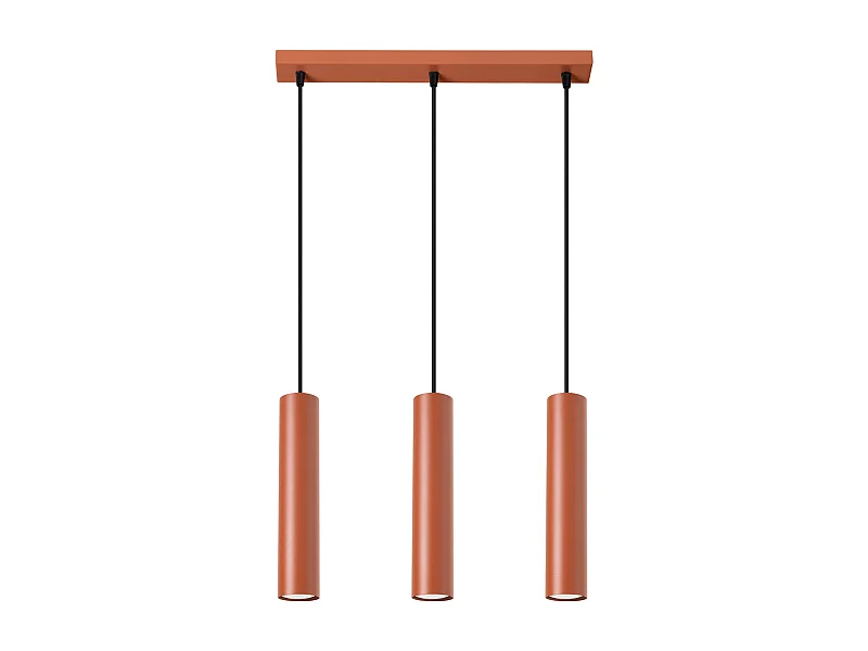 Pendelleuchte Lagos Dachboden Aus  Stahl - 3 Lichtquellen - L.45 X H. Cm - Roter Ocker