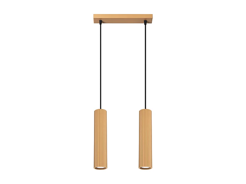 Hanglamp Karbon Minimalistisch Van  - 2 Lichtbronnen - L.30 X H.90 Cm - Gouden