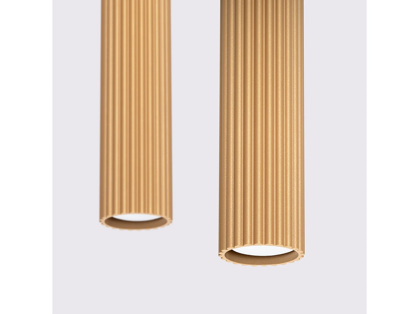 Pendelleuchte Karbon Minimalistisch Aus  Aluminium - 2 Lichtquellen - L.30 X H. Cm - Golden