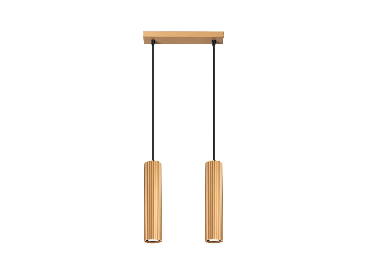 Lampe À Suspension Karbon Minimaliste En Aluminium - 2 Sources Lumineuses - L.30 X H.90 Cm - Doré