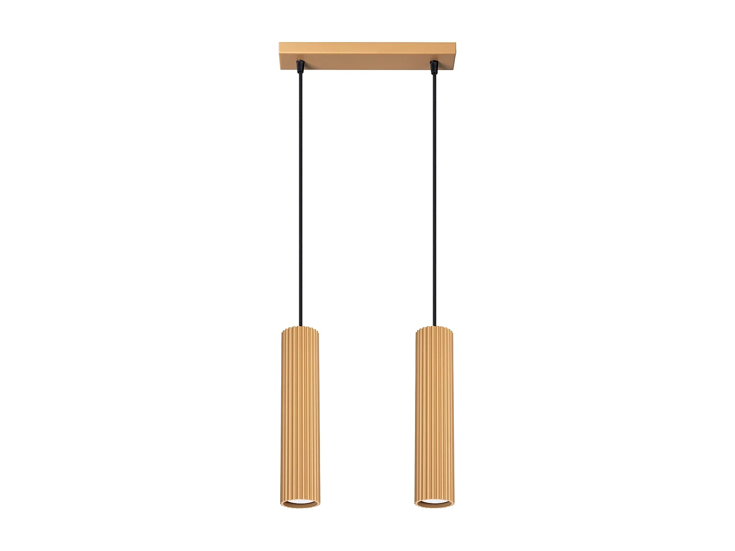 Lampe À Suspension Karbon Minimaliste En Aluminium - 2 Sources Lumineuses - L.30 X H.90 Cm - Doré