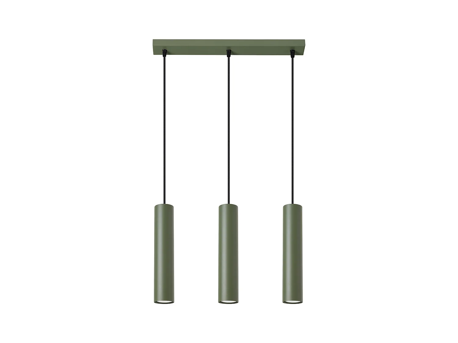 Lampe À Suspension Lagos Grenier En Acier - 3 Sources Lumineuses - L.45 X H.98 Cm - Vert Olive