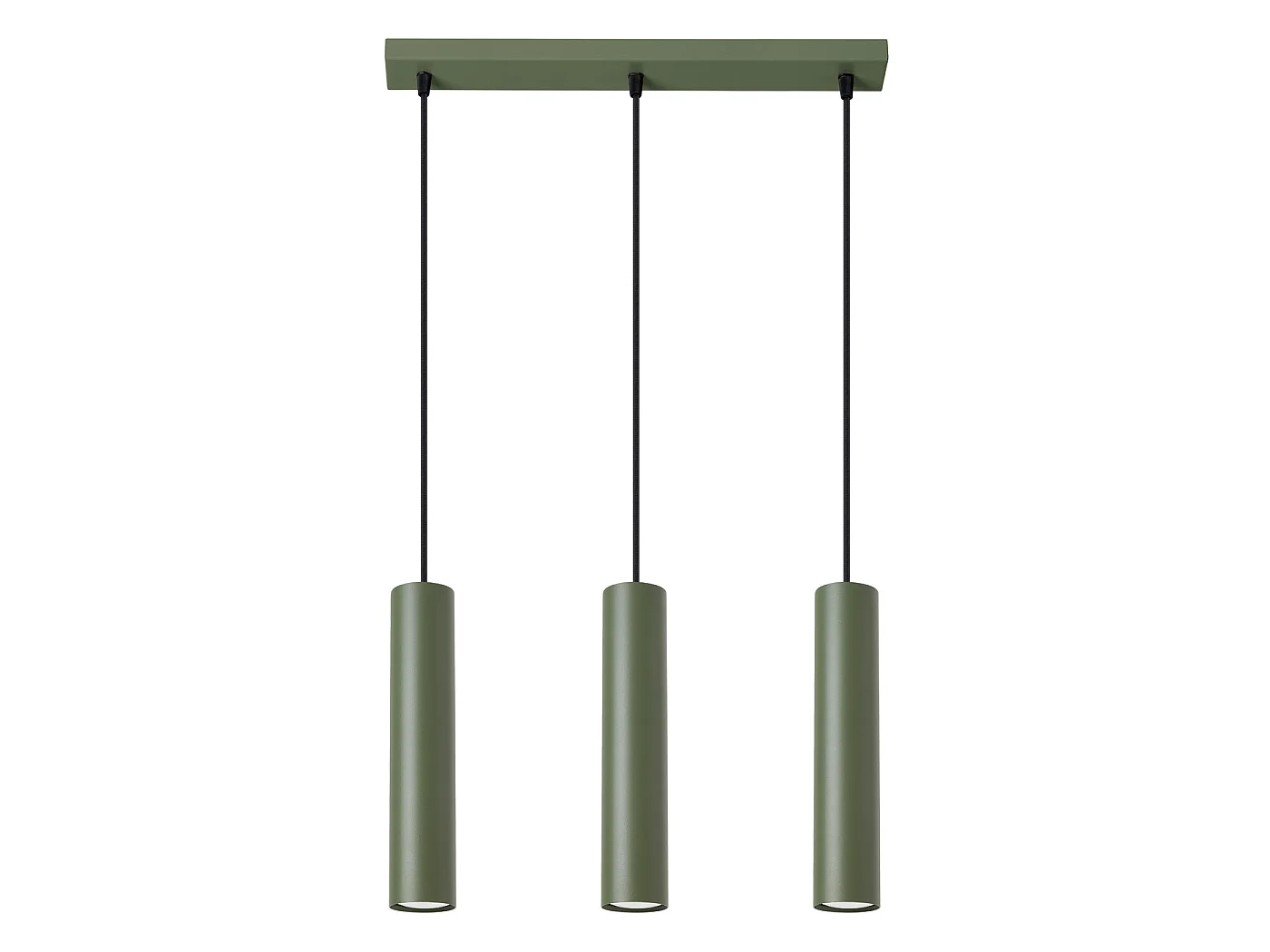 Lampe À Suspension Lagos Grenier En Acier - 3 Sources Lumineuses - L.45 X H.98 Cm - Vert Olive