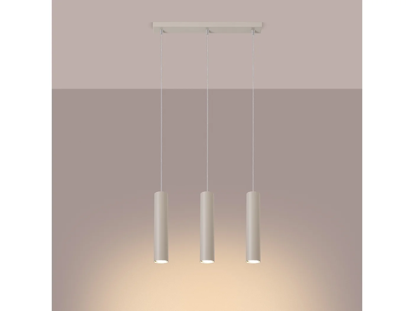 Hanglamp Lagos Zolder Van  - 3 Lichtbronnen - L.45 X H.98 Cm - Beige