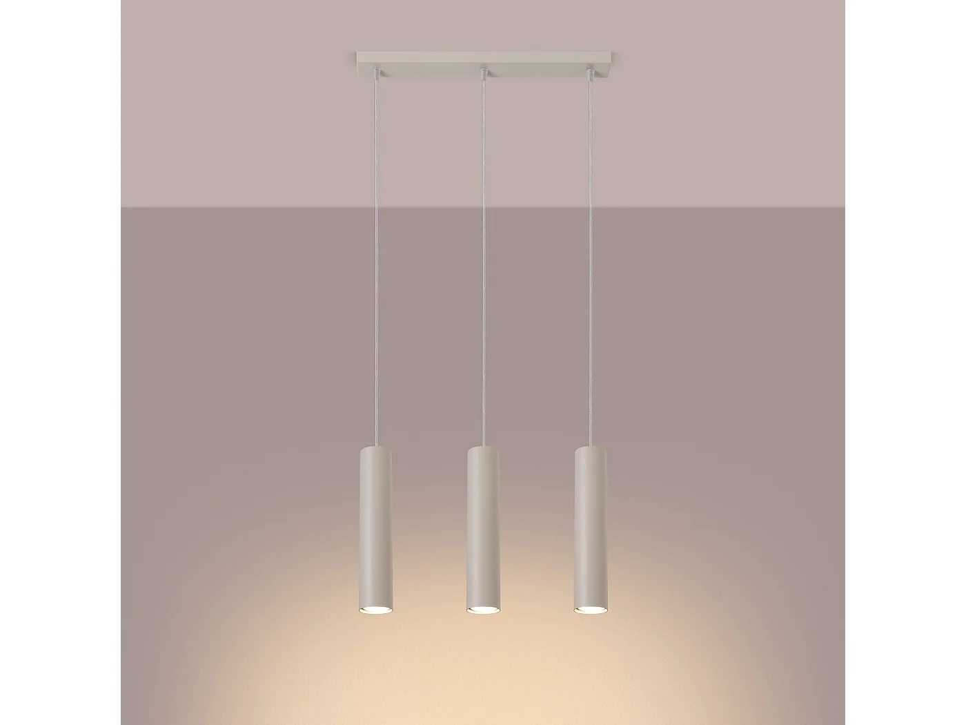 Lampe À Suspension Lagos Grenier En Acier - 3 Sources Lumineuses - L.45 X H.98 Cm - Beige