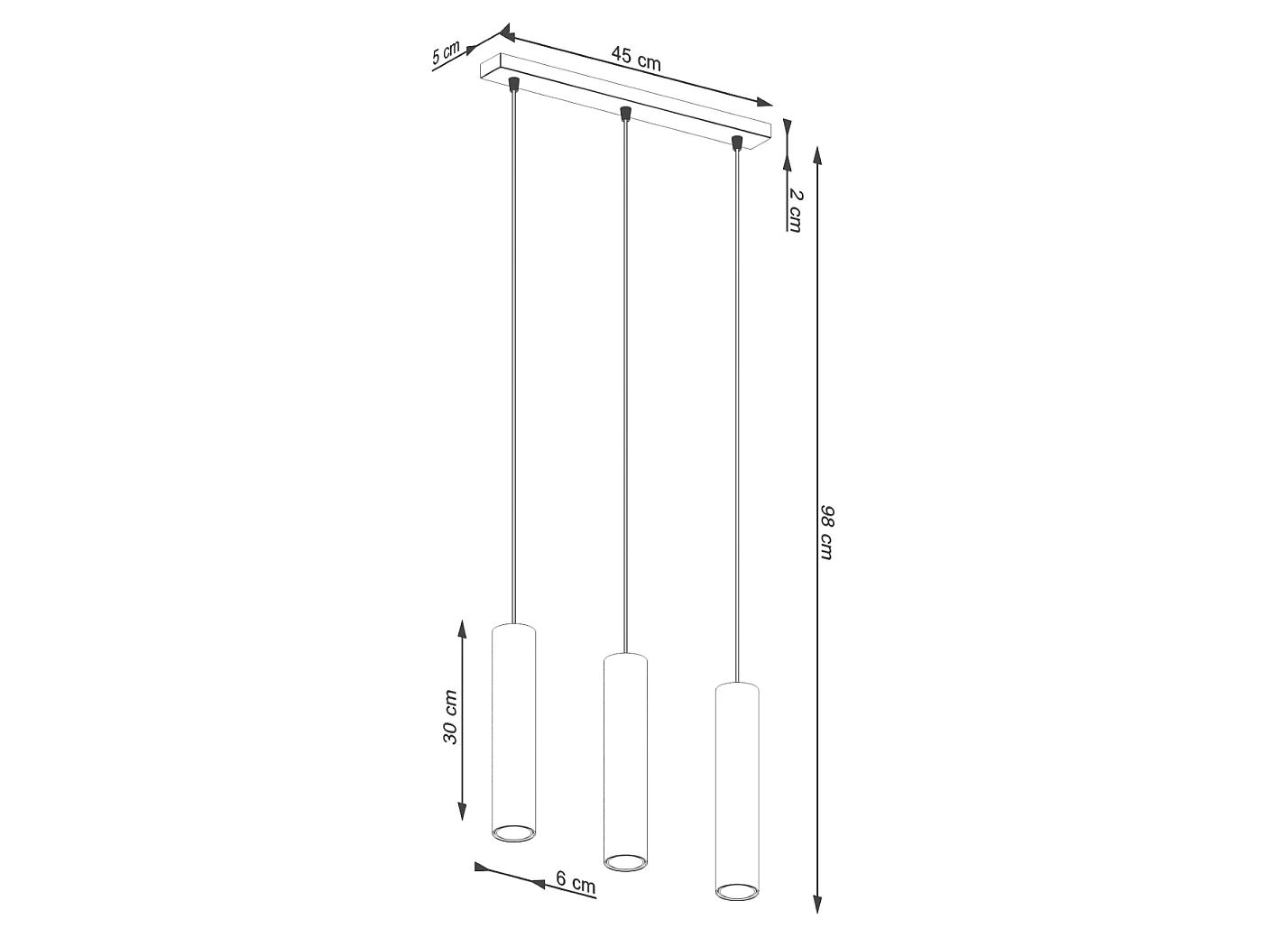 Lampe À Suspension Lagos Grenier En Acier - 3 Sources Lumineuses - L.45 X H.98 Cm - Beige