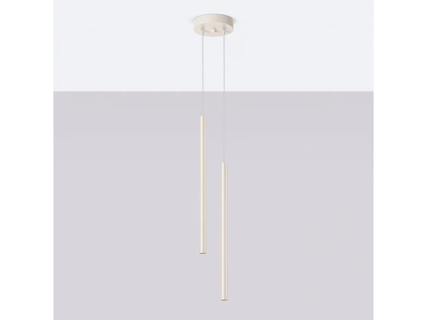 Pendelleuchte Pastelo Modern Aus  Stahl - 2 Lichtquellen - L.15 X H. Cm - Beige