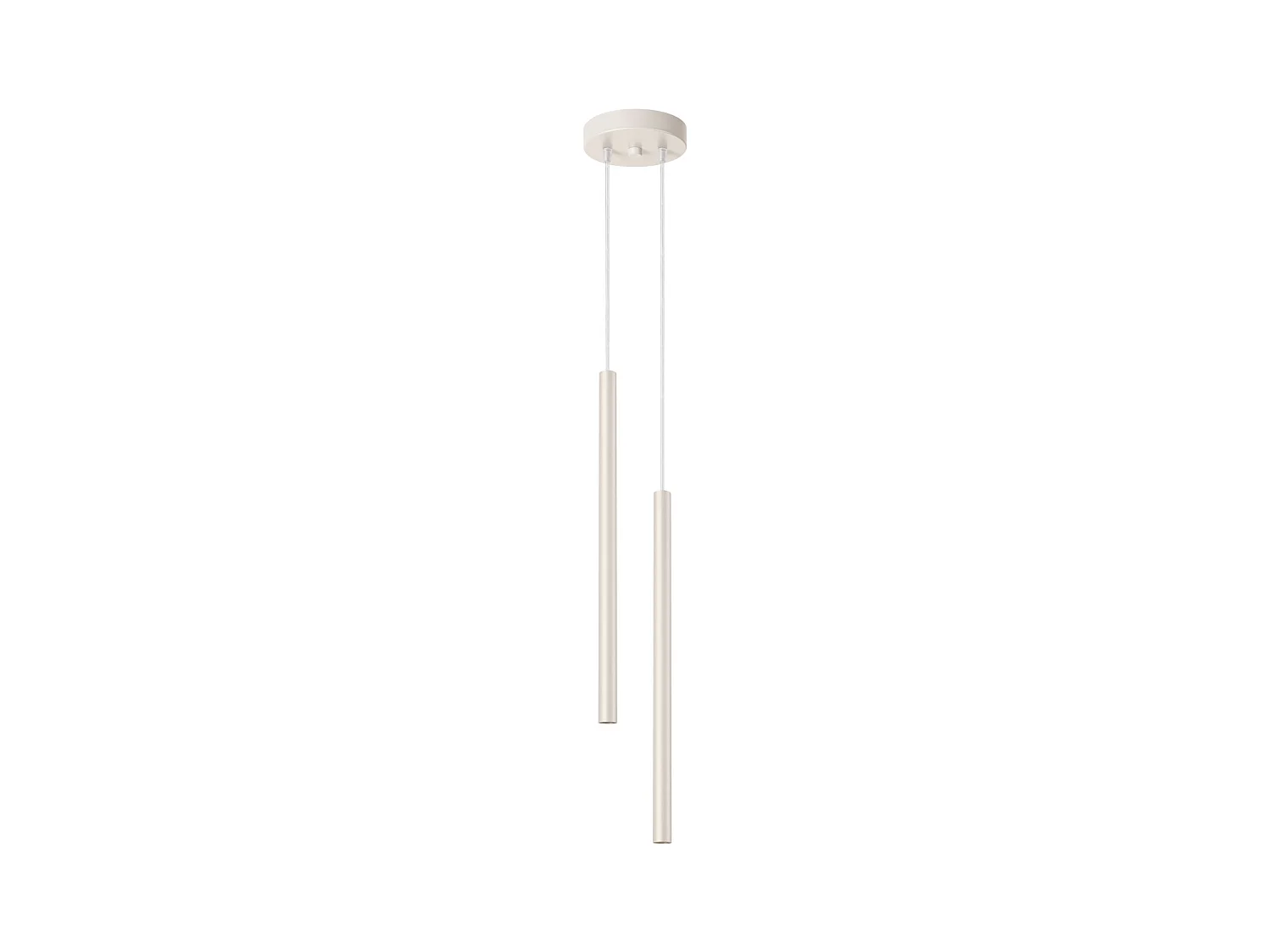 Lampe À Suspension Pastelo Moderne En Acier - 2 Sources Lumineuses - L.15 X H.104 Cm - Beige