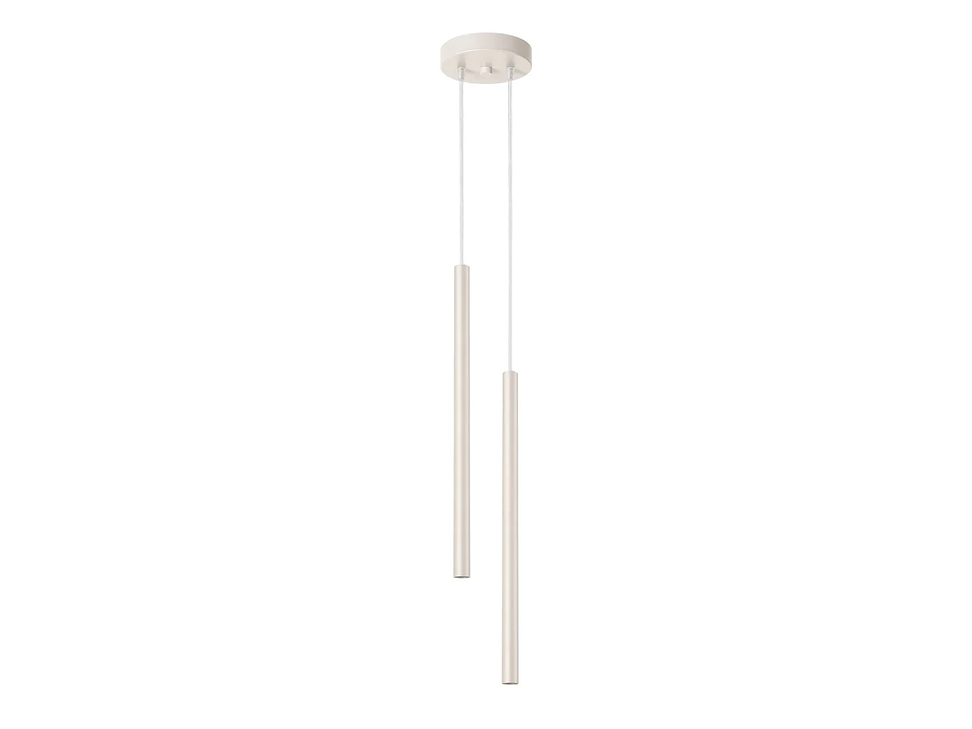 Lampe À Suspension Pastelo Moderne En Acier - 2 Sources Lumineuses - L.15 X H.104 Cm - Beige