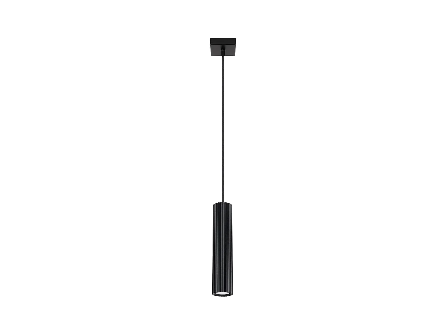 Lampe À Suspension Karbon Minimaliste En Aluminium - 1 Sources Lumineuses - L.8 X H.118 Cm - Noir