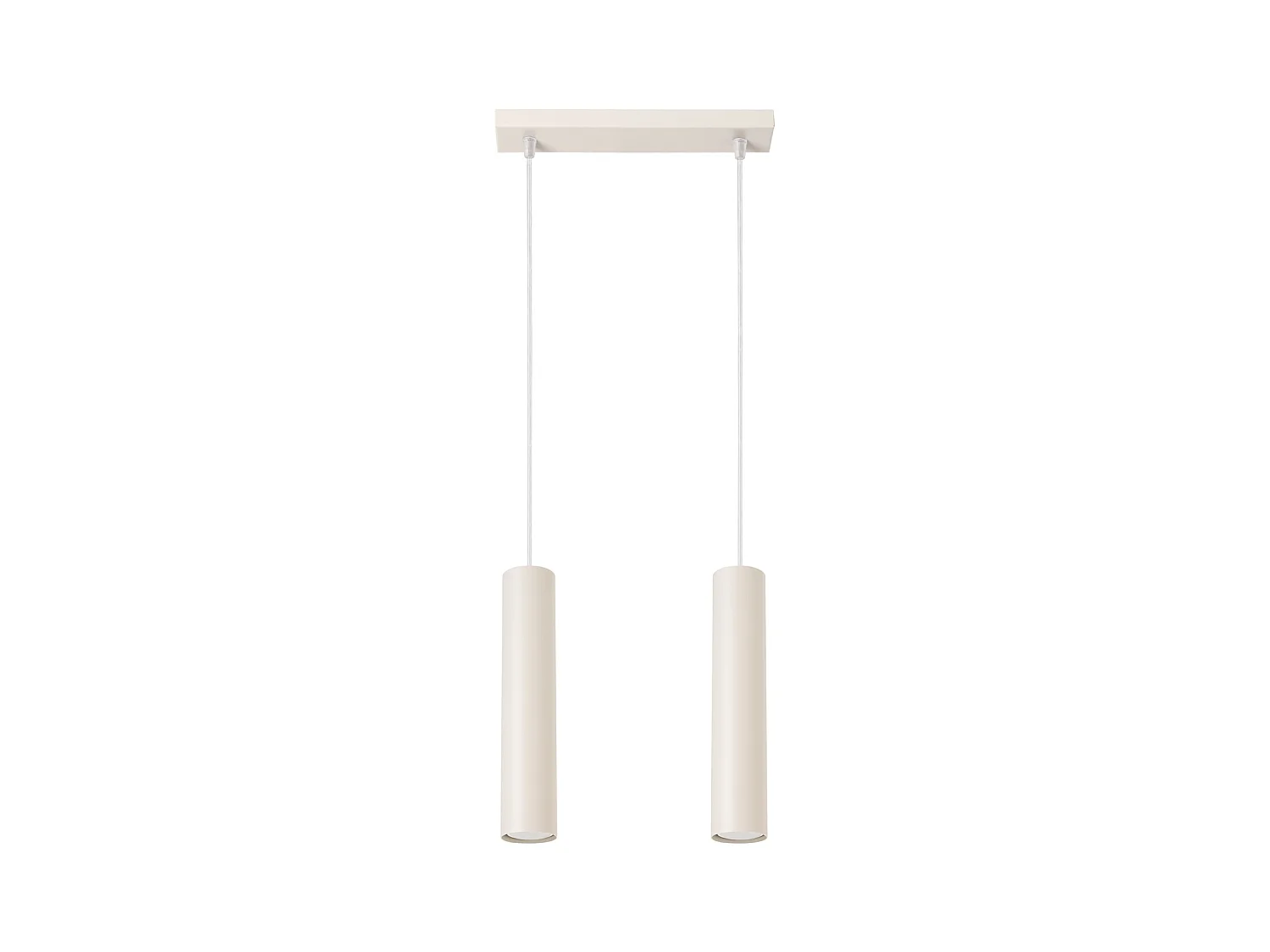 Lampe À Suspension Lagos Grenier En Acier - 2 Sources Lumineuses - L.30 X H.105 Cm - Beige