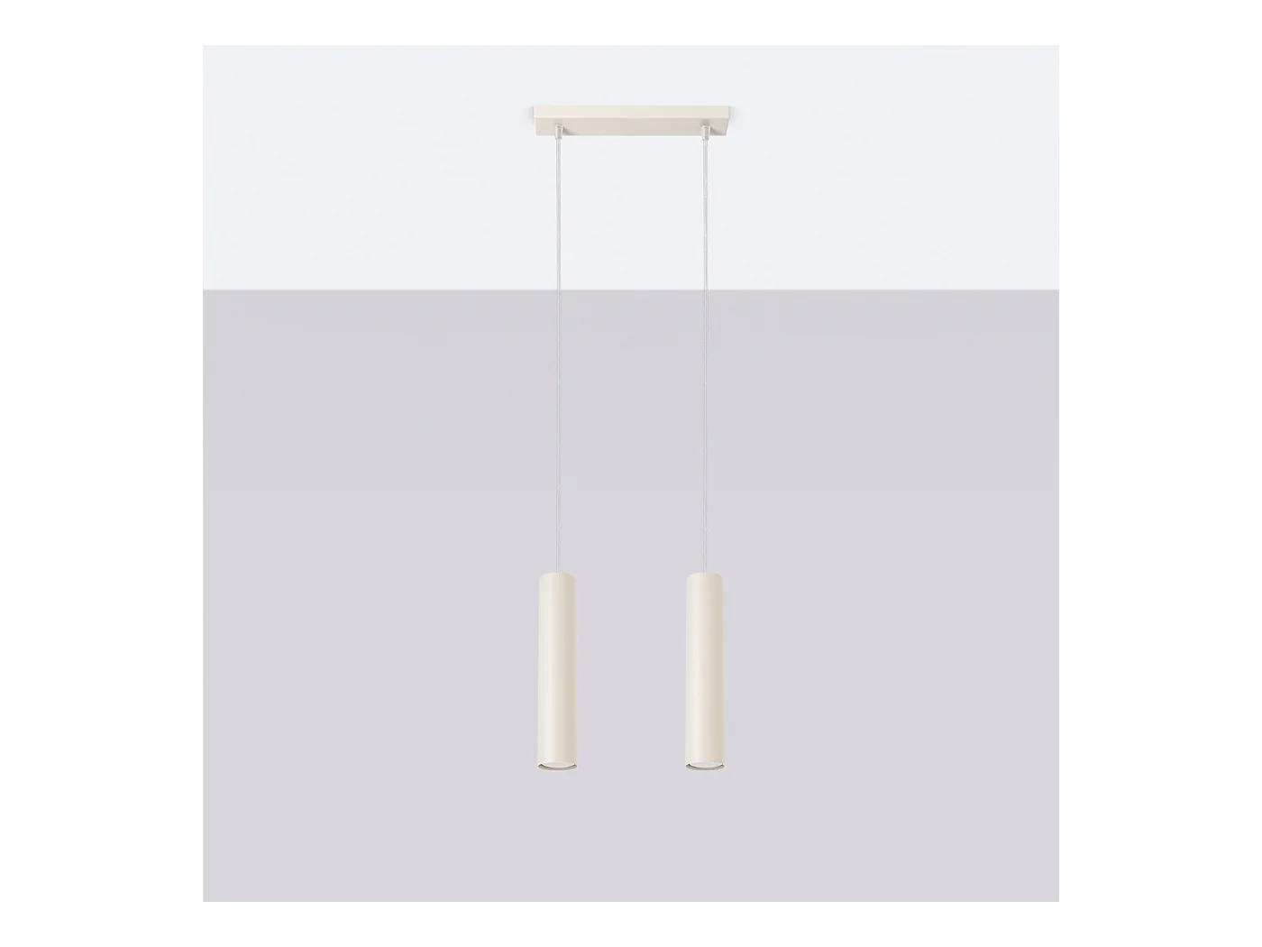 Hanglamp Lagos Zolder Van  - 2 Lichtbronnen - L.30 X H.105 Cm - Beige