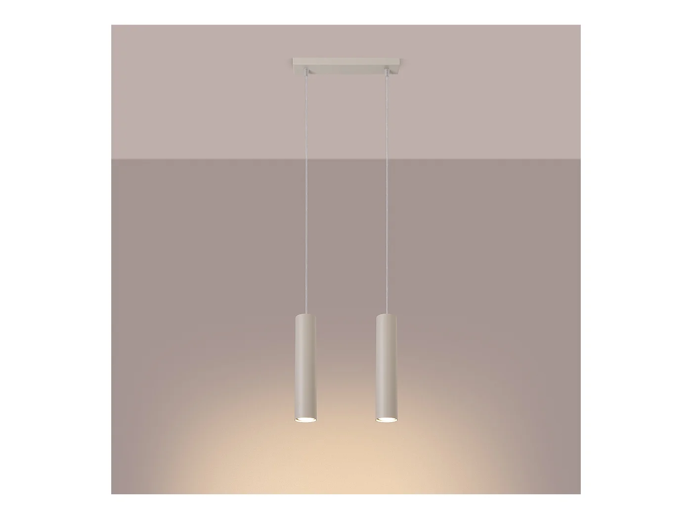 Hanglamp Lagos Zolder Van  - 2 Lichtbronnen - L.30 X H.105 Cm - Beige