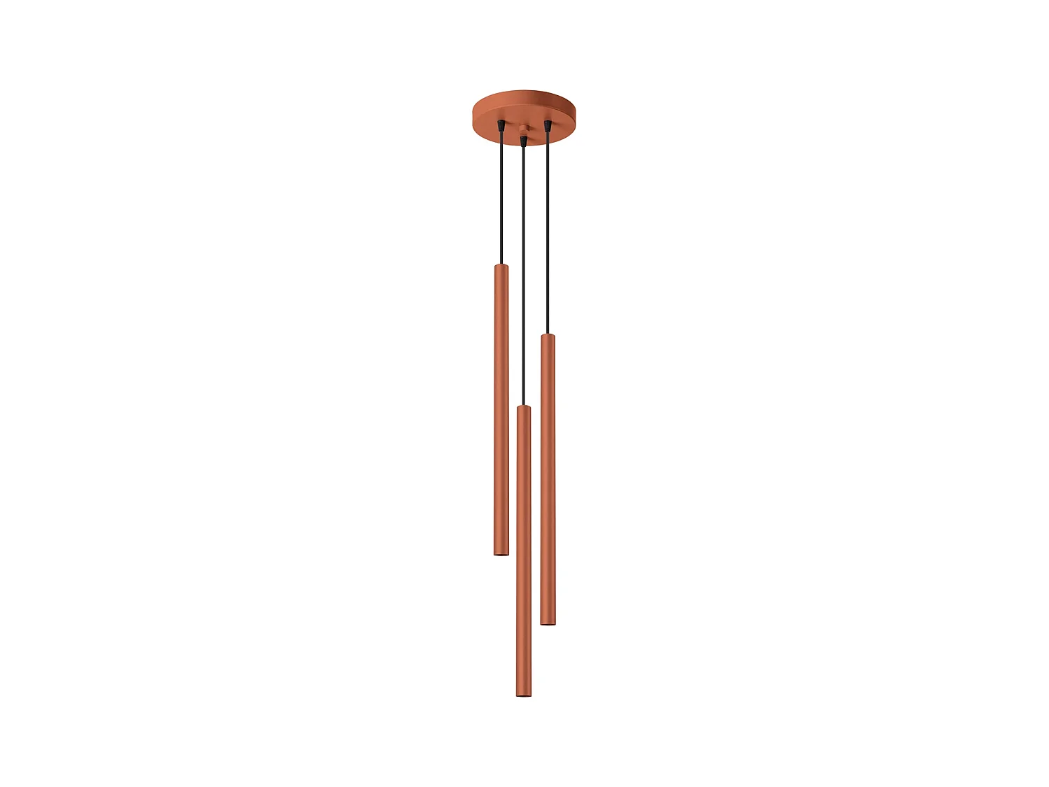 Hanglamp Pastelo Modern Van  - 3 Lichtbronnen - L.19,5 X H.104 Cm - Rode Oker