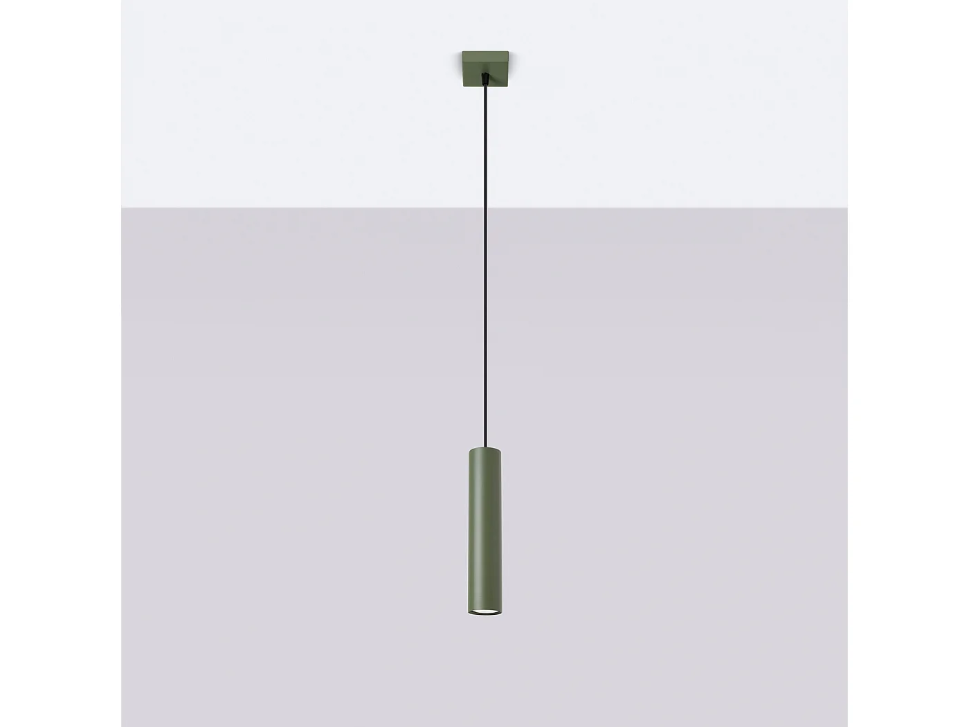 Lampe À Suspension Lagos Grenier En Acier - 1 Sources Lumineuses - L.8 X H.118 Cm - Vert Olive
