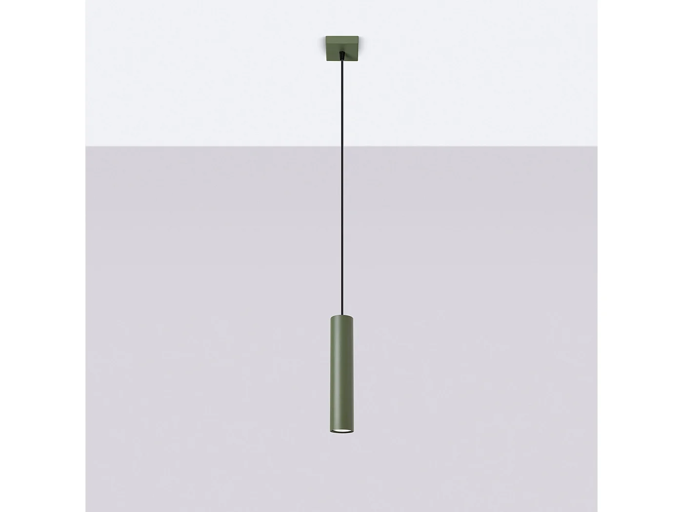 Lampe À Suspension Lagos Grenier En Acier - 1 Sources Lumineuses - L.8 X H.118 Cm - Vert Olive