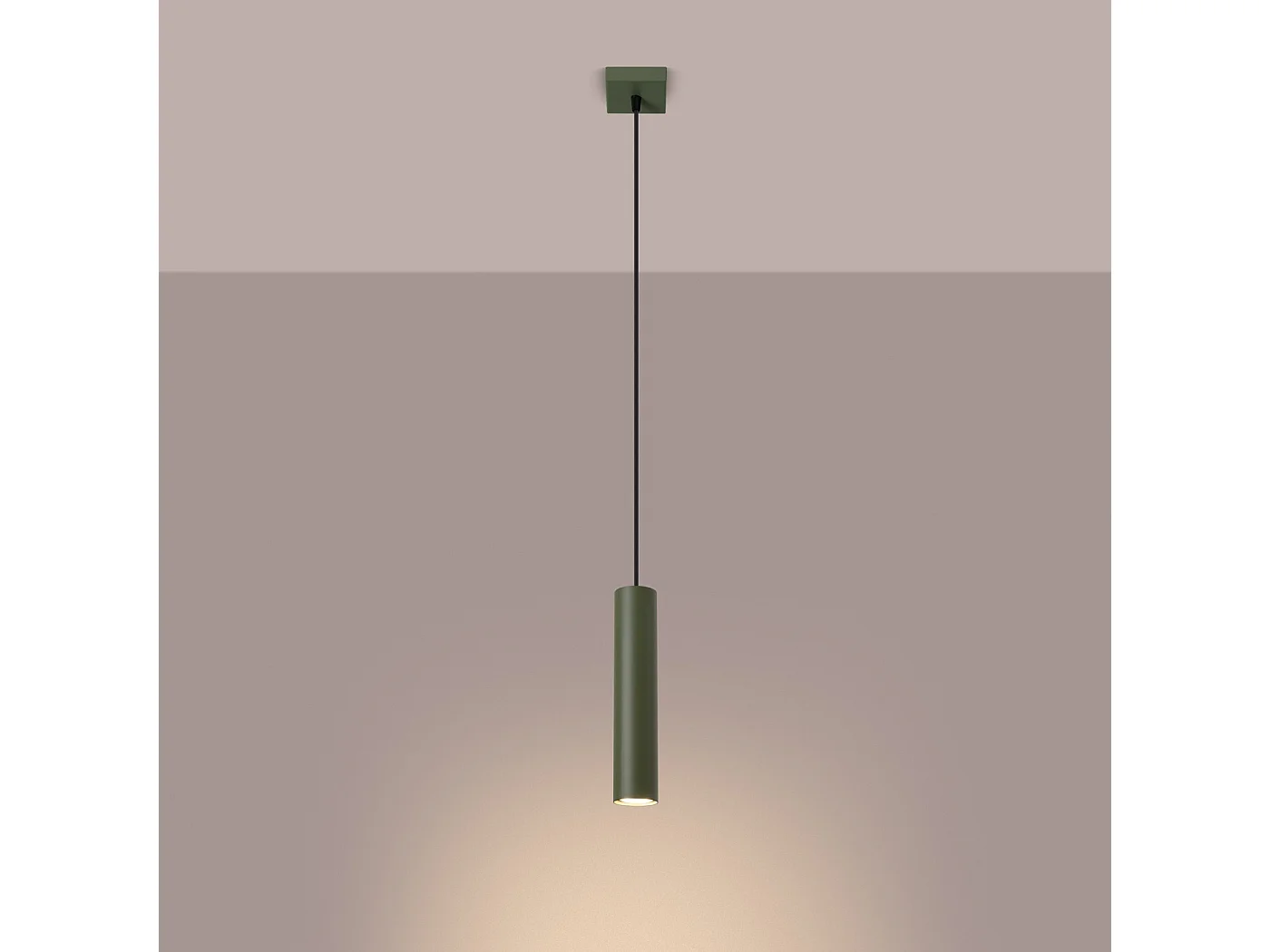 Lampe À Suspension Lagos Grenier En Acier - 1 Sources Lumineuses - L.8 X H.118 Cm - Vert Olive