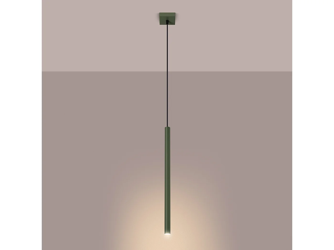 Lampada A Sospensione Pastelo Moderno Di Acciaio - 1 Sorgenti Luminose - L.8 X A.114 Cm - Verde Oliva