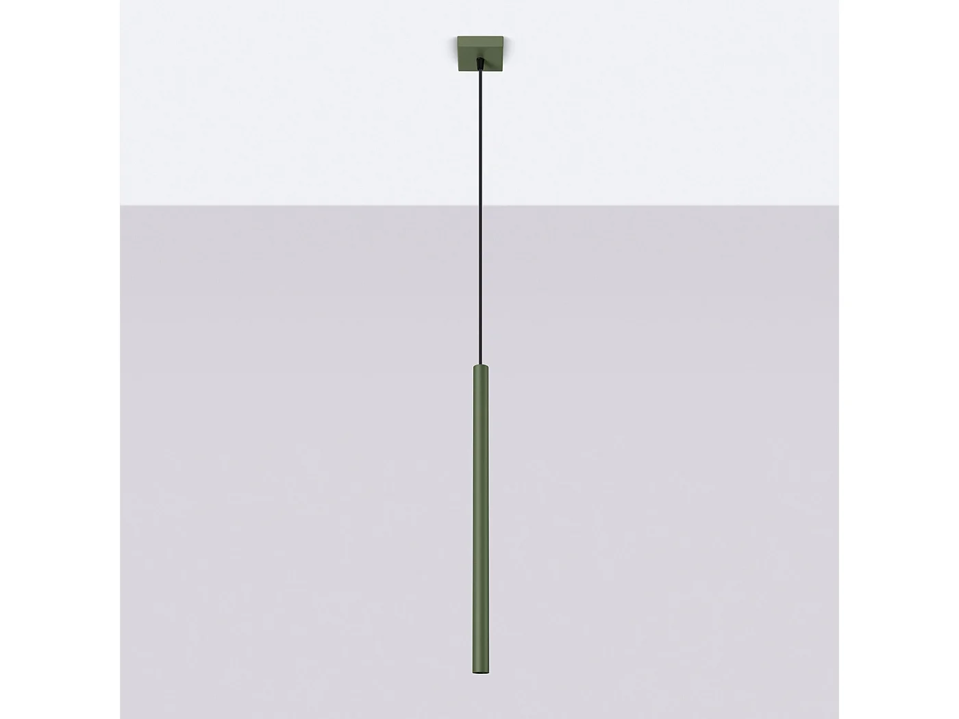 Lampe À Suspension Pastelo Moderne En Acier - 1 Sources Lumineuses - L.8 X H.114 Cm - Vert Olive