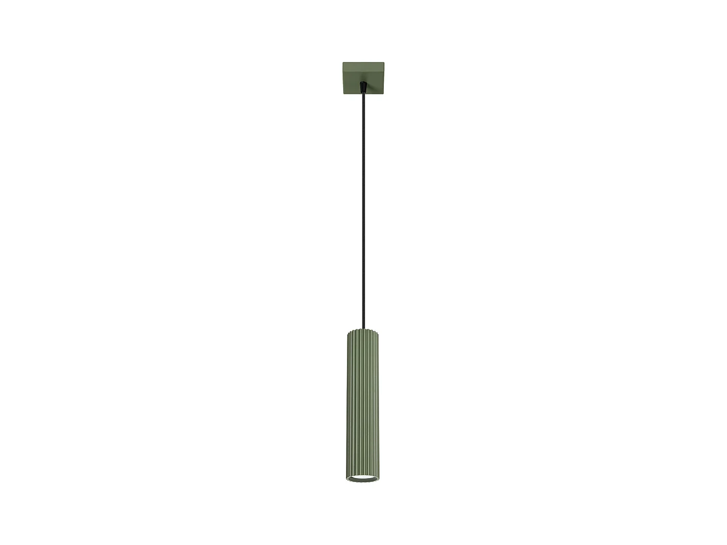 Lampe À Suspension Karbon Minimaliste En Aluminium - 1 Sources Lumineuses - L.8 X H.118 Cm - Vert Olive