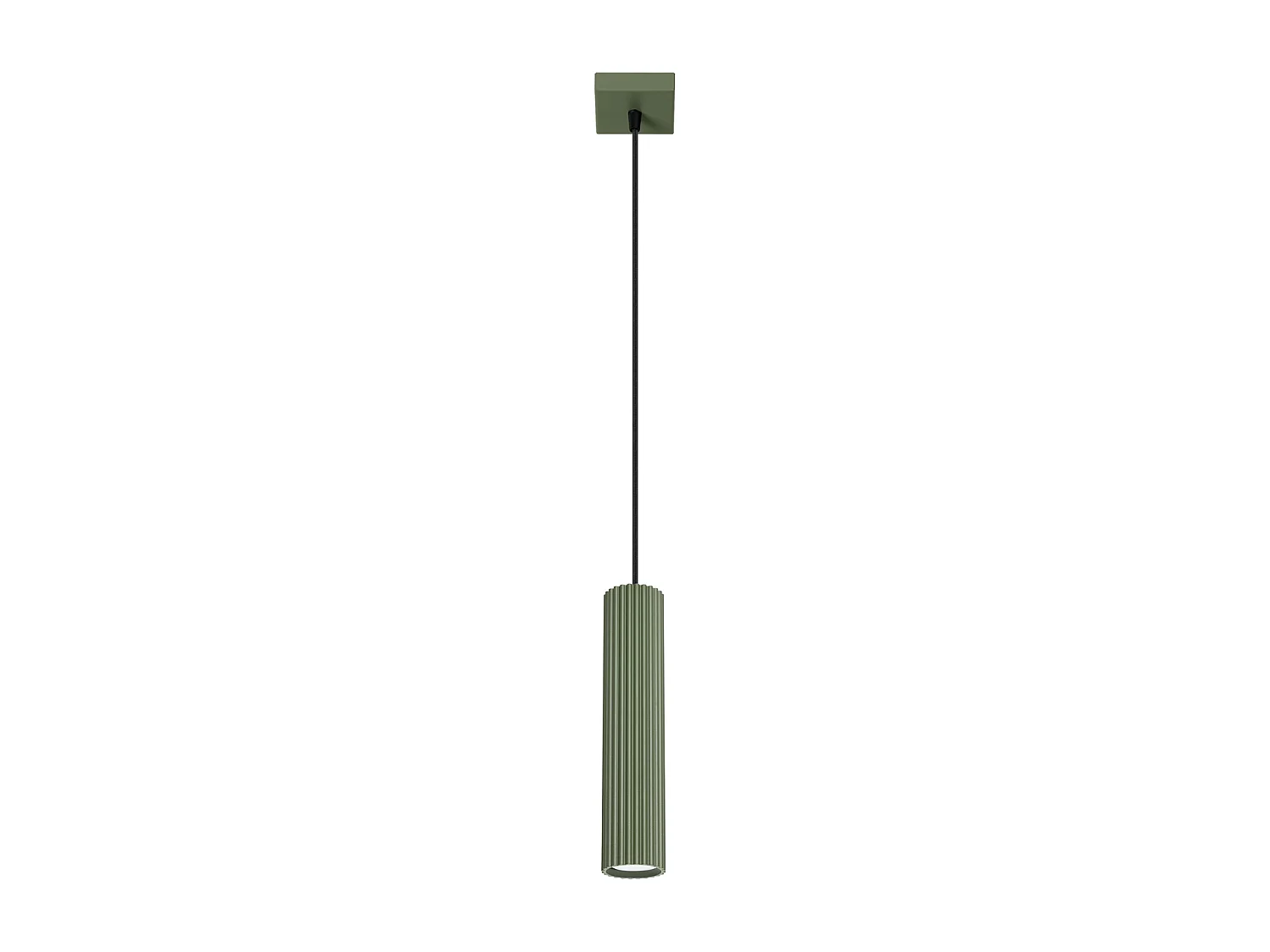 Lampe À Suspension Karbon Minimaliste En Aluminium - 1 Sources Lumineuses - L.8 X H.118 Cm - Vert Olive