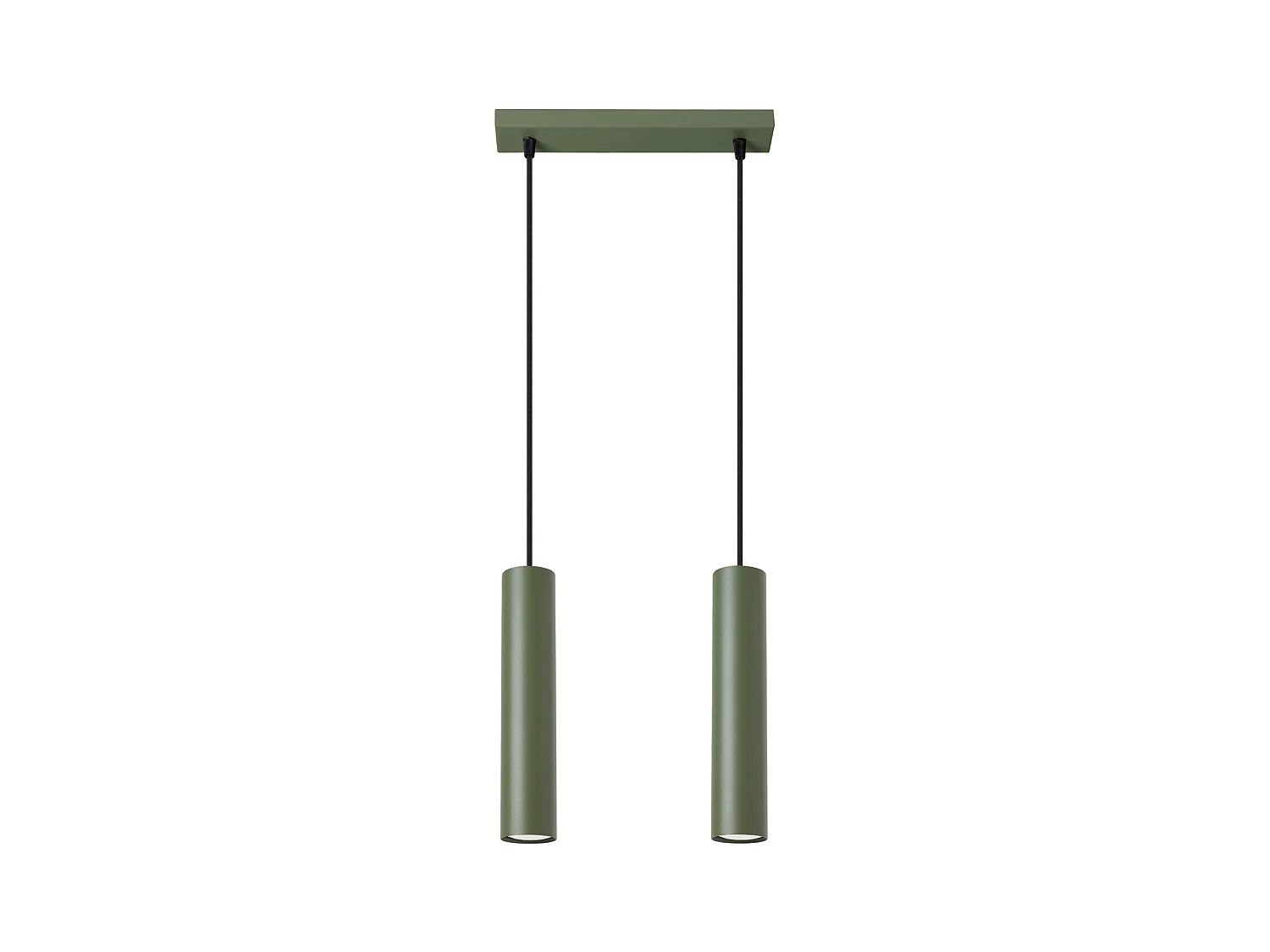 Lampe À Suspension Lagos Grenier En Acier - 2 Sources Lumineuses - L.30 X H.105 Cm - Vert Olive