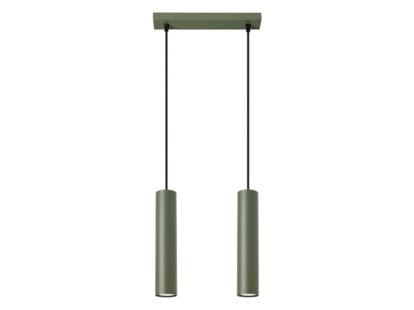 Lampe À Suspension Lagos Grenier En Acier - 2 Sources Lumineuses - L.30 X H.105 Cm - Vert Olive