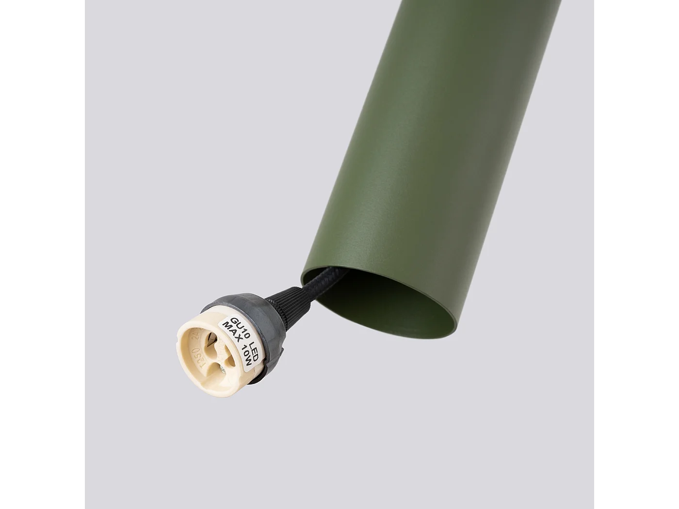 Lampe À Suspension Lagos Grenier En Acier - 2 Sources Lumineuses - L.30 X H.105 Cm - Vert Olive