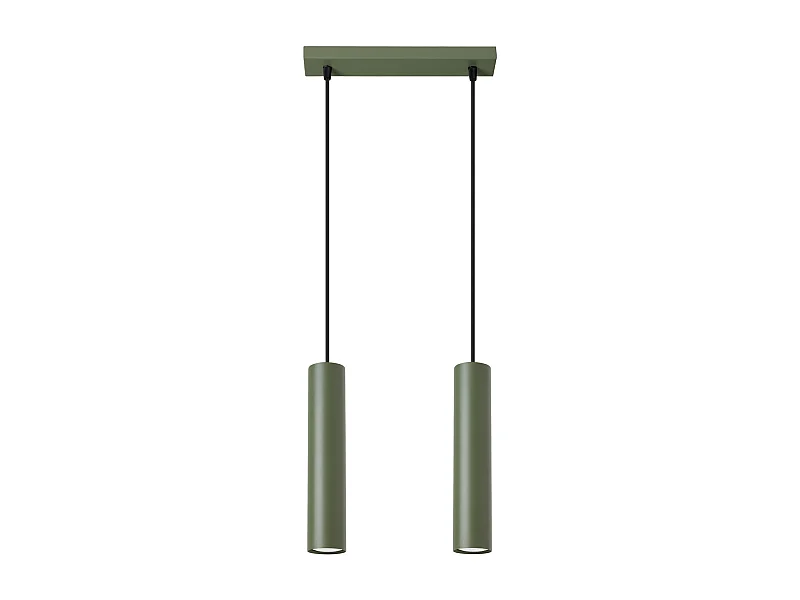 Pendelleuchte Lagos Dachboden Aus  Stahl - 2 Lichtquellen - L.30 X H. Cm - Olivgrün