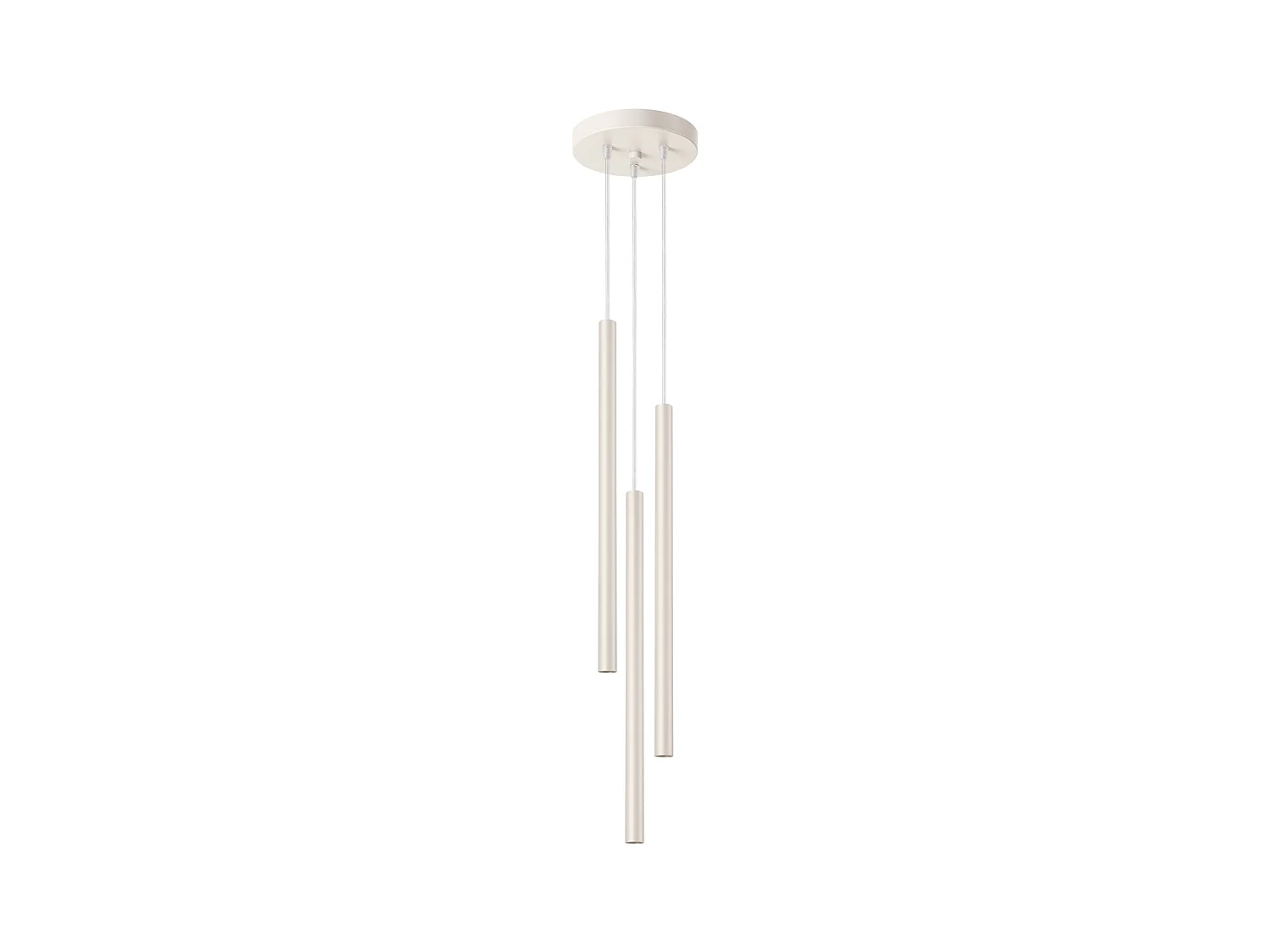Lampe À Suspension Pastelo Moderne En Acier - 3 Sources Lumineuses - L.19,5 X H.104 Cm - Beige