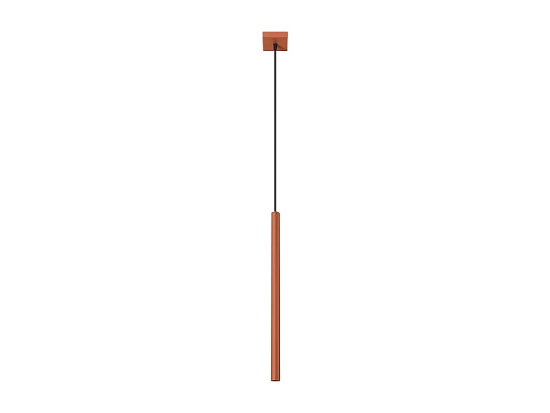 Lampada A Sospensione Pastelo Moderno Di Acciaio - 1 Sorgenti Luminose - L.8 X A.114 Cm - Ocra Rossa