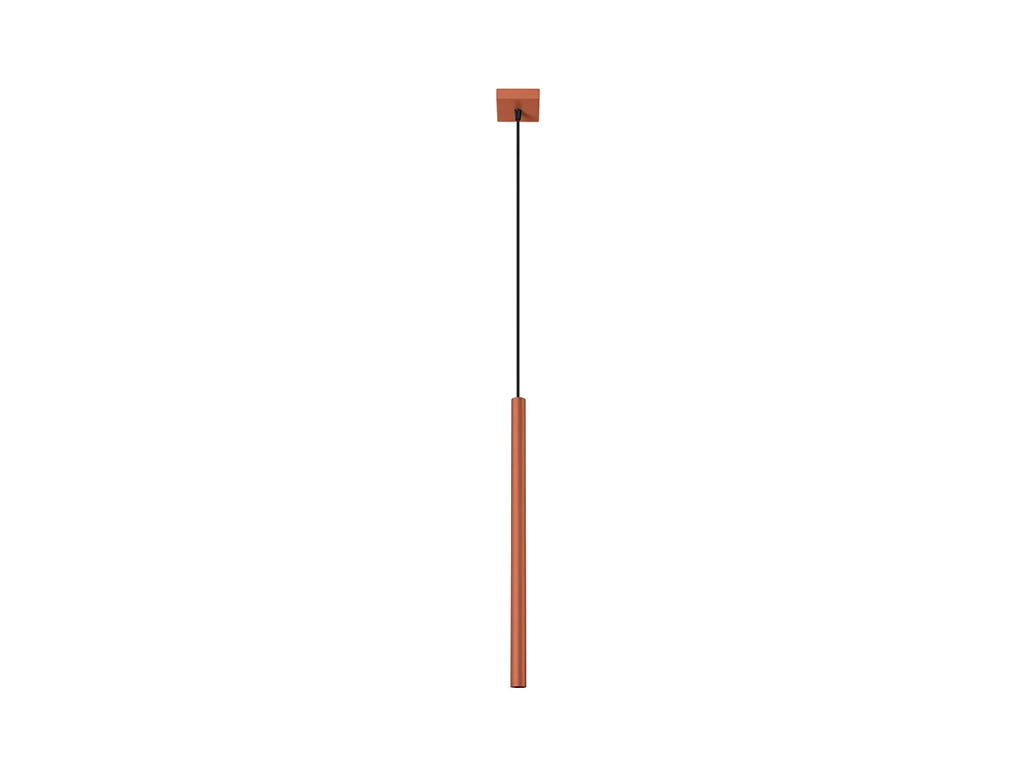 Lampada A Sospensione Pastelo Moderno Di Acciaio - 1 Sorgenti Luminose - L.8 X A.114 Cm - Ocra Rossa