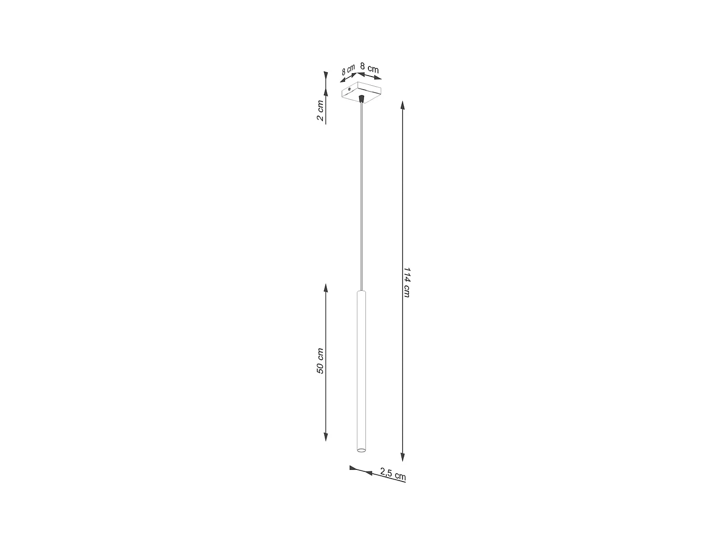 Hanglamp Pastelo Modern Van  - 1 Lichtbronnen - L.8 X H.114 Cm - Rode Oker