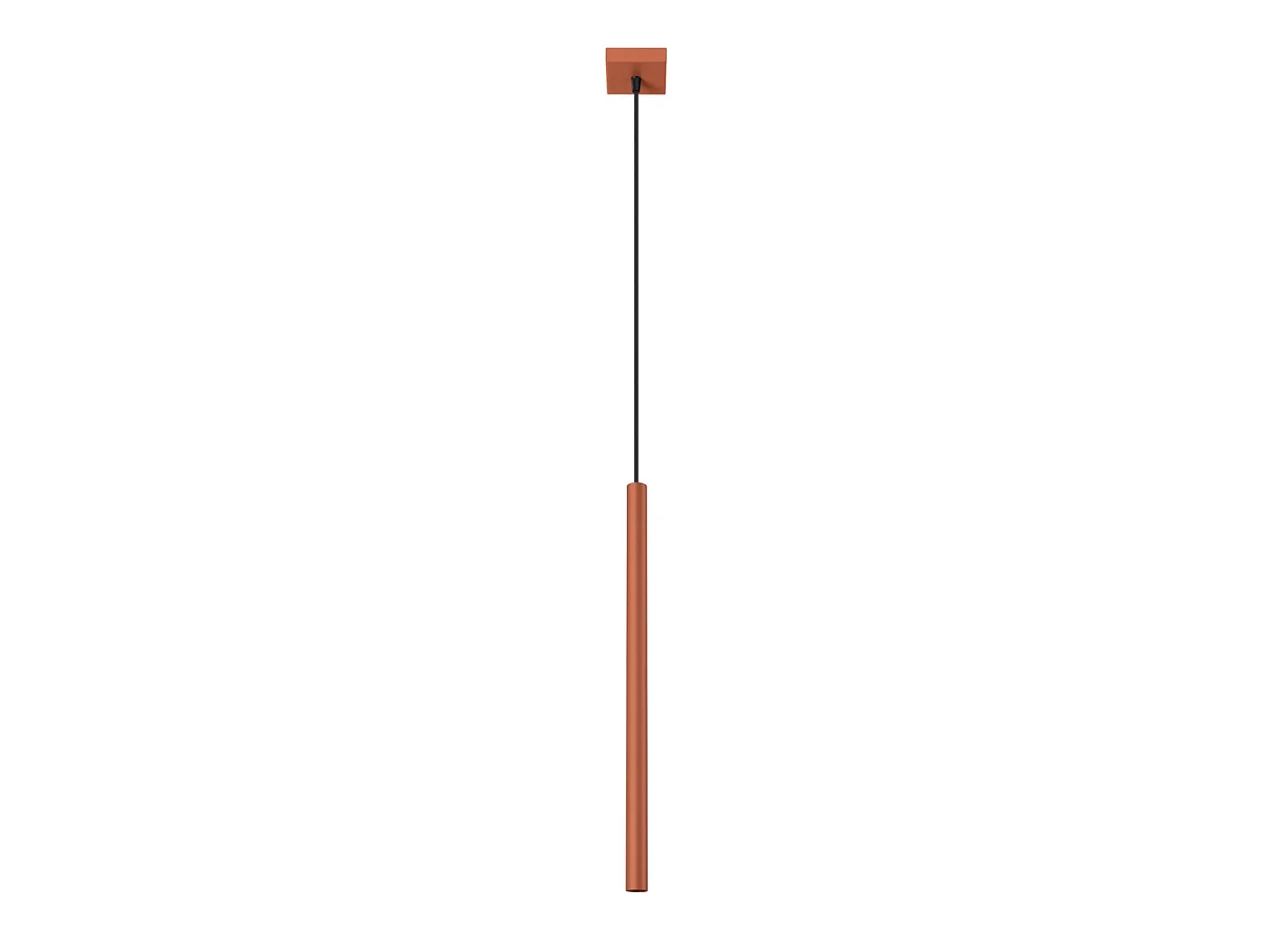 Lampe À Suspension Pastelo Moderne En Acier - 1 Sources Lumineuses - L.8 X H.114 Cm - Ocre Rouge