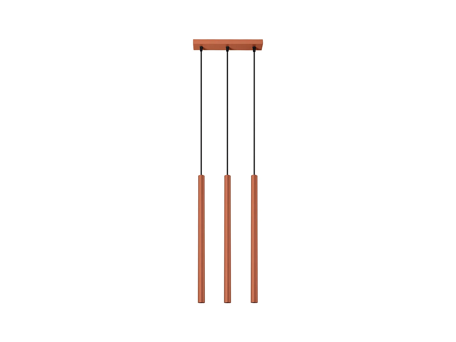 Lampe À Suspension Pastelo Moderne En Acier - 3 Sources Lumineuses - L.30 X H.94 Cm - Ocre Rouge