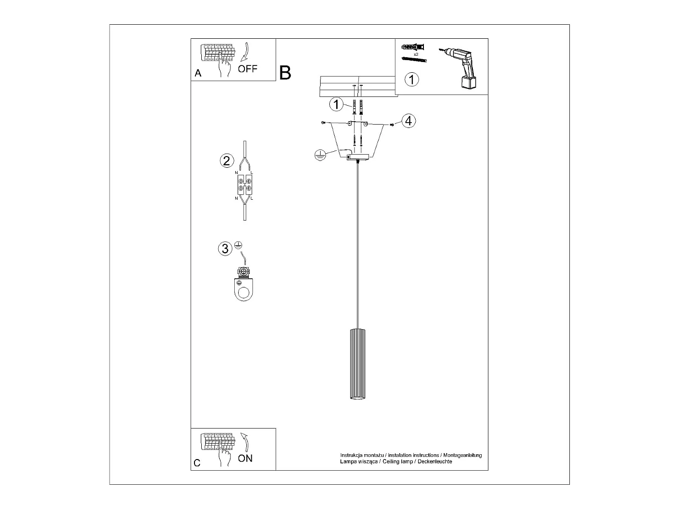 Lampe À Suspension Karbon Minimaliste En Aluminium - 1 Sources Lumineuses - L.8 X H.118 Cm - Ocre Rouge