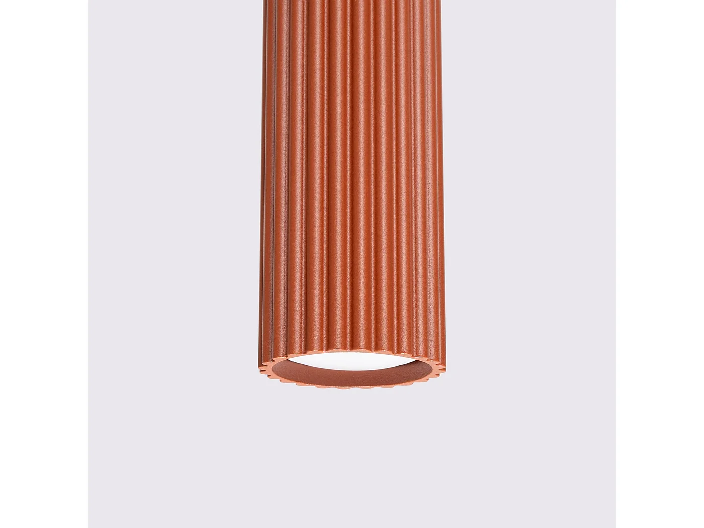 Lampe À Suspension Karbon Minimaliste En Aluminium - 1 Sources Lumineuses - L.8 X H.118 Cm - Ocre Rouge