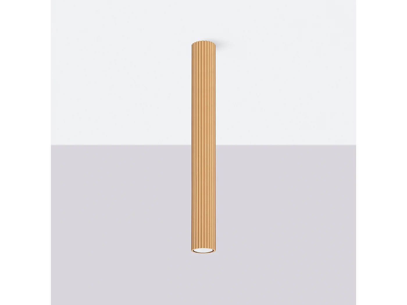 Deckenleuchte Karbon Minimalistisch Aus  Aluminium - 1 Lichtquellen - L.6,5 X H. Cm - Golden