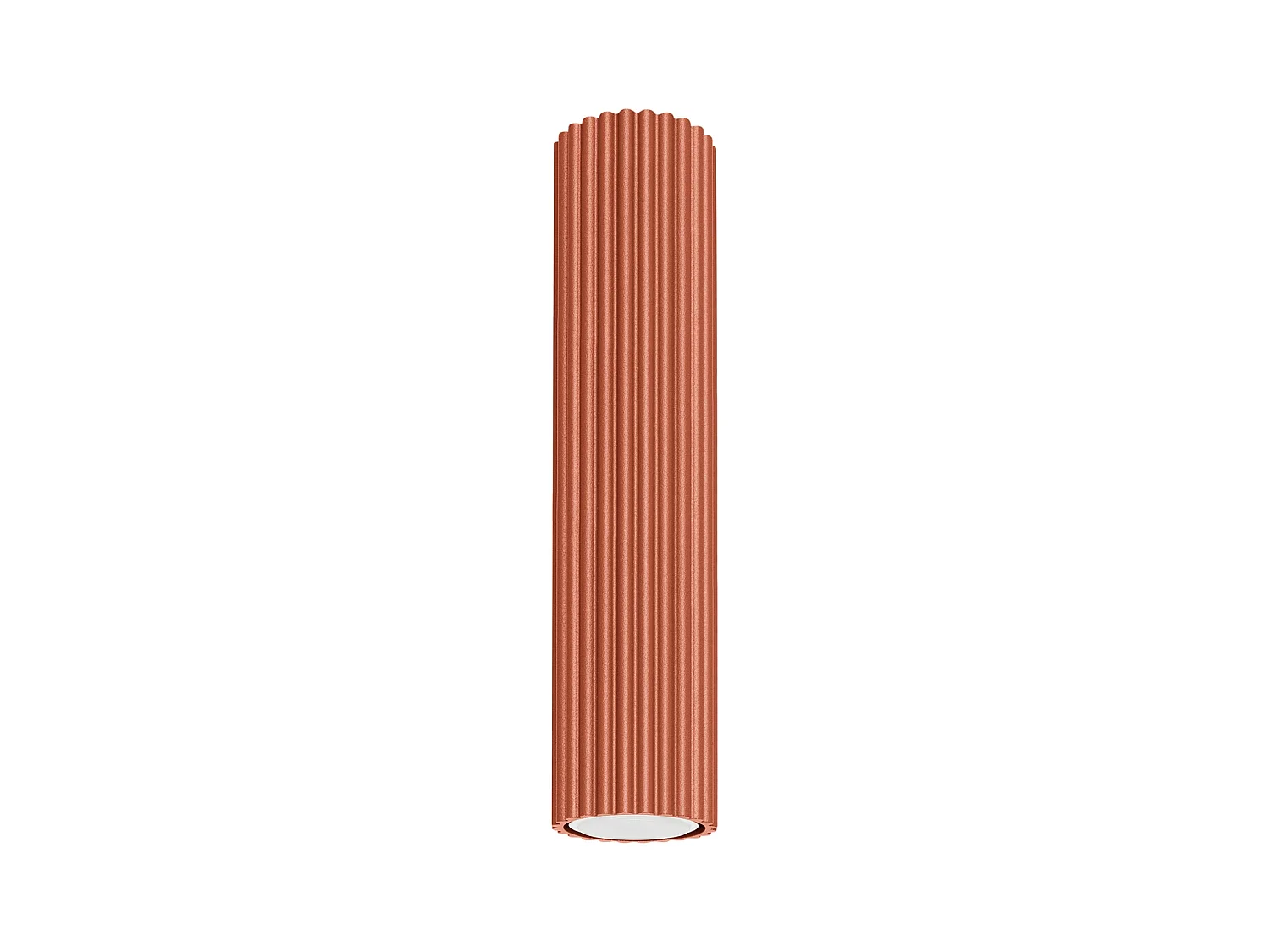 Plafonnier Karbon Minimaliste En Aluminium - 1 Sources Lumineuses - L.6,5 X H.30 Cm - Ocre Rouge